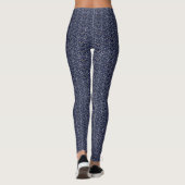 Deep Navy Menorah William Morris Pattern Leggings (Rückseite)