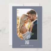 Deep Navy, Soft Lilac & Cloud Gray Floral Wedding Einladung (Rückseite)