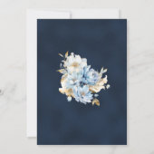Deep Navy und Ice Blue Wedding Einladung (Rückseite)