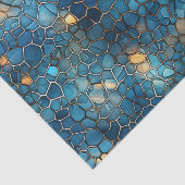 Deep Ocean Blue & Gold Watercolor Shell Decoupage  Seidenpapier (Ausschnitt)