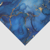 Deep Ocean Blue & Gold Watercolor Swirl Decoupage  Seidenpapier (Ausschnitt)