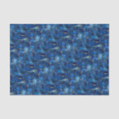 Deep Ocean Blue & Gold Watercolor Swirl Decoupage  Seidenpapier (Vorderseite)