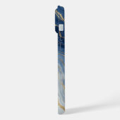 Deep Ocean Gold Marble Flow ✨ Elegante Abstraktion iPhone Hülle (Linke Seite)