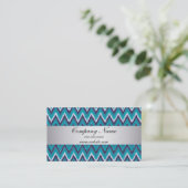 Deep Ocean Ikat ZigZag Pocket 2019 Kalender Visitenkarte (Stehend Vorderseite)