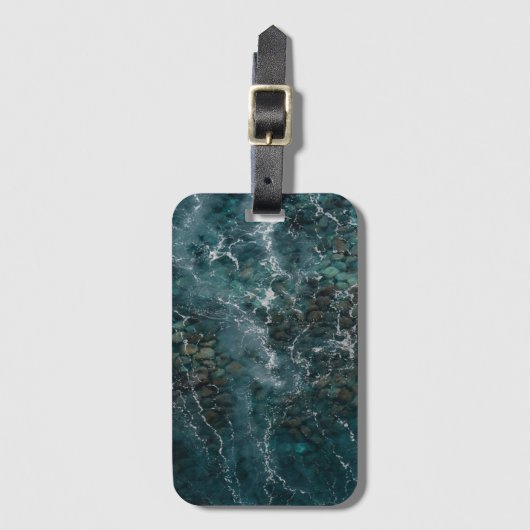 Deep Ocean Rock Texture Gepäckanhänger (Vorderseite Vertikal)
