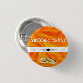 Deep Orange Silk Wedding Button (Vorne & Hinten)