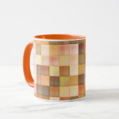 Deep Orange Square Patterected Tasse (Vorderseite Links)