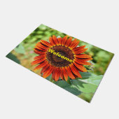 Deep Orange Sunflower Welcome Mat Fußmatte (Schrägansicht)
