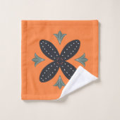 Deep Orange und skandinavisches Design Badhandtuch Set (Waschlappen)