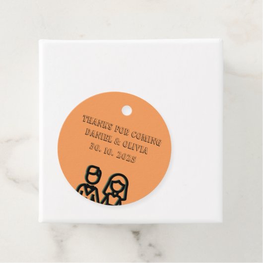 Deep Orange Wedding Geschenkanhänger (Beispiel)