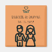 Deep Orange Wedding Magnet (Vorne)
