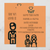 Deep Orange Wedding Save The Date (Vorne/Hinten)