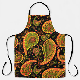 Deep Paisley Gold Orange Brown Beautiful Schürze
