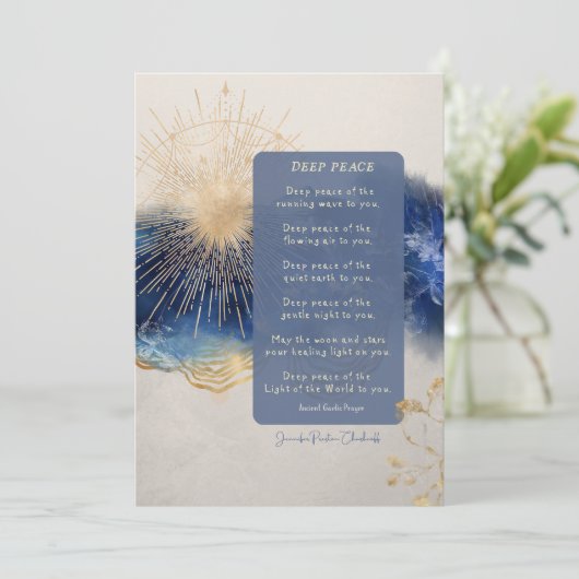 Deep Peace Irish / Alcient Gaelic Segen Wohnung Dankeskarte (Stehend Vorderseite)