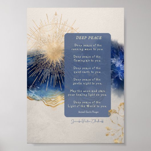 Deep Peace Irish / Gaelic Segen Zitat Poster (Vorne)