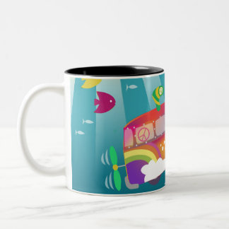 Deep Peace Van - Groovy Peace Submarine Zweifarbige Tasse
