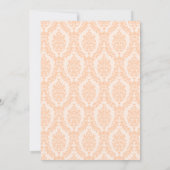Deep Peach Damask Brautparty Einladung (Rückseite)