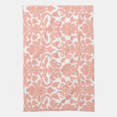 Deep Peach Damask Geschirrtuch (Vertikal)