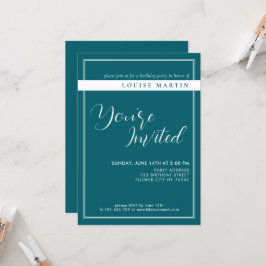 Deep Petrol Custom Birthday Einladung