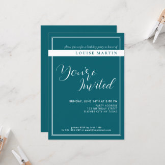 Deep Petrol Custom Birthday Einladung