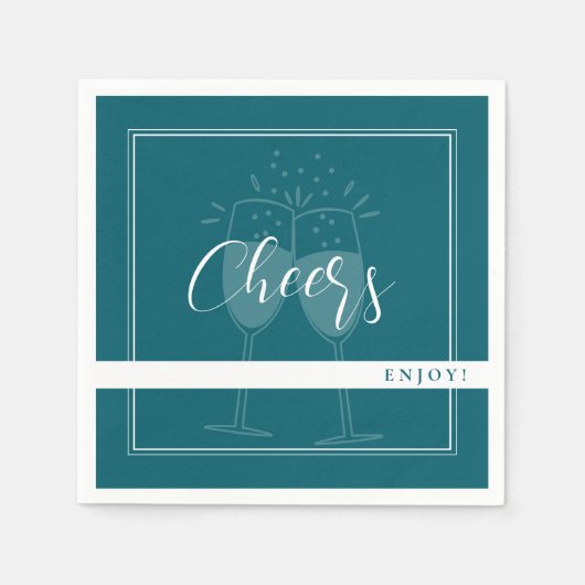 Deep Petrol Custom Party Napkins Serviette (Vorderseite)