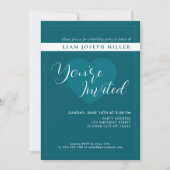 Deep Petrol Custom Script Geburtstagseinladung Einladung (Vorderseite)