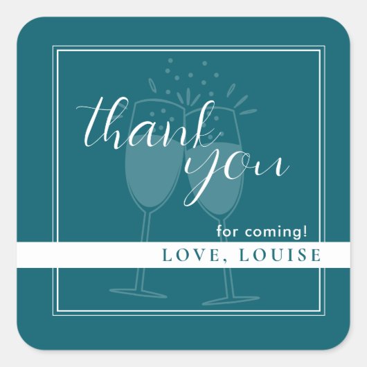 Deep Petrol Vielen Dank, dass Sie Aufkleber (Vorderseite)