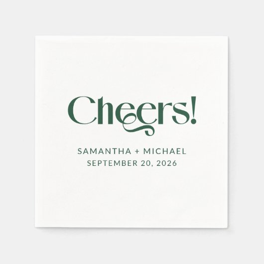 Deep Pine Decorative Serif 2 Hochzeit Cheers Serviette (Vorderseite)