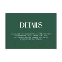 Deep Pine Dekorative Serif-Hochzeitsdetails