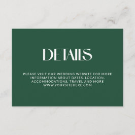 Deep Pine Dekorative Serif-Hochzeitsdetails Begleitkarte