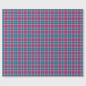 Deep Pink Blue Tartan Kariert Gingham Pattern Geschenkpapier (Flach)