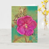 Deep Pink Blume Art Card Karte (Gelbe Blume)