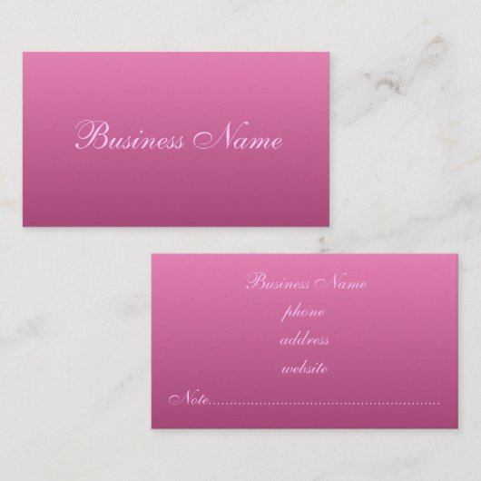 Deep Pink Business Cards Visitenkarte (Vorne/Hinten)