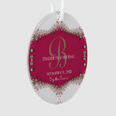 Deep Pink Creme Lace Wedding Anniversary Keepake Ornament (Vorderseite)