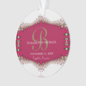 Deep Pink Creme Lace Wedding Anniversary Keepake Ornament (Vorderseite)