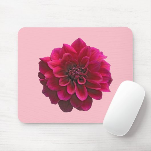 Deep Pink Dahlia Blume auf Mouse Pad gedruckt Mousepad (Mit Mouse)