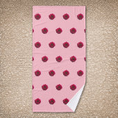 Deep Pink Dahlia Blume Nahtloses Muster auf Badehandtuch