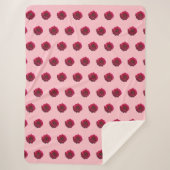 Deep Pink Dahlia Blume Nahtloses Muster auf Sherpadecke (Vorderseite)