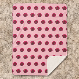 Deep Pink Dahlia Blume Nahtloses Muster auf Sherpadecke