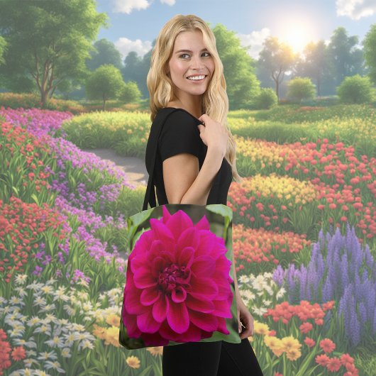 Deep Pink Dahlia Blume Tote Bag Tasche