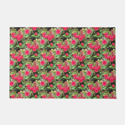 Deep Pink Dahlias Door Mat Fußmatte (Vorderseite)