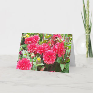 Deep Pink Dahlias Karte