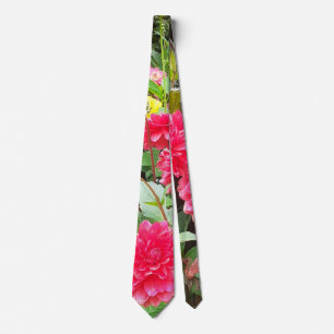Deep Pink Dahlias Neck Tie Krawatte