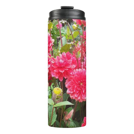 Deep Pink Dahlias Thermosbecher (Vorderseite)