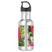 Deep Pink Dahlias Wasserflasche (Rückseite)