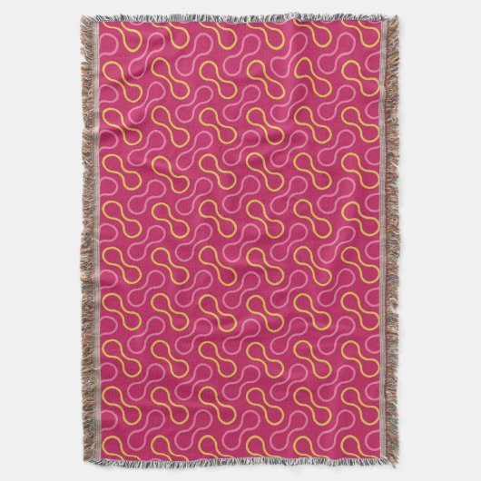 Deep Pink Double Bubble Pattern Throw Blanket Decke (Vorderseite Vertikal)