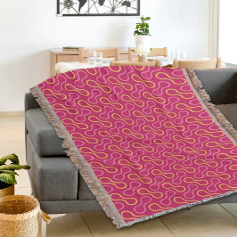 Deep Pink Double Bubble Pattern Throw Blanket Decke