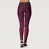 Deep Pink Extravagant Damask Boho Style Leggings (Rückseite)