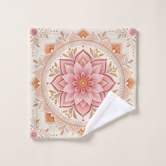 Deep Pink Eye Catching Floral Design Wash Cloth Waschlappen (Waschlappen)
