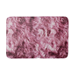 Deep Pink Fake Fur Badematte